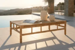 Garten Couchtisch Zypern - Aus Rattan und Bambus in Natur-Optik