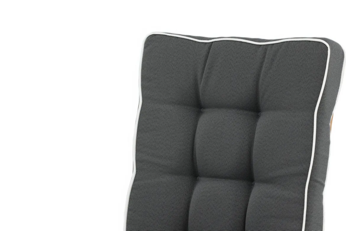 Garten 3er Set - Stuhlkissen Jill aus Polyester, Dunkelgrau