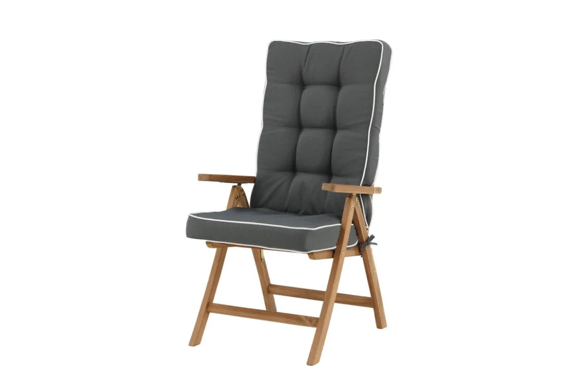 Garten 3er Set - Stuhlkissen Jill aus Polyester, Dunkelgrau