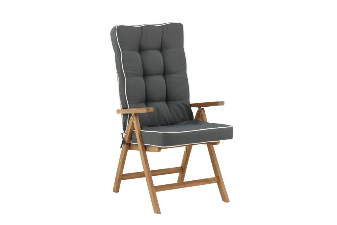Garten 3er Set - Stuhlkissen Jill aus Polyester, Dunkelgrau