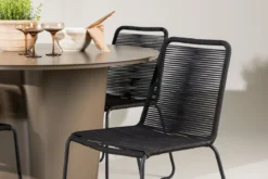 Garten Essgruppe Aiko – 5-teiliges Gartenmöbel-Set mit braunem runden Tisch