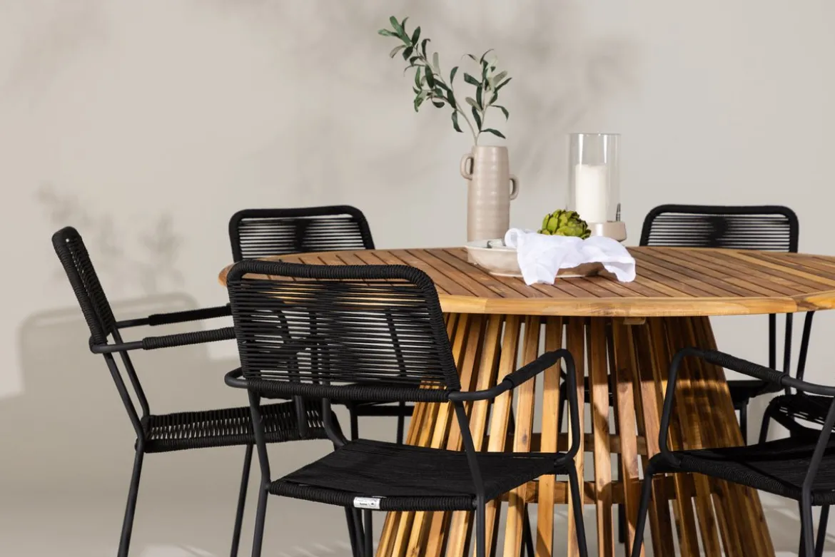 Garten Essgruppe Asante – 7-teiliges Gartenmöbel-Set mit Tisch aus Akazie