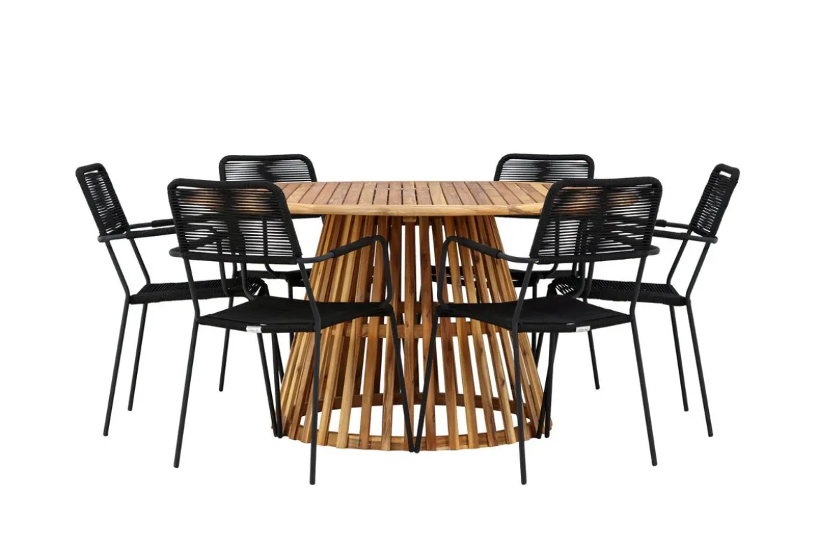 Garten Essgruppe Asante – 7-teiliges Gartenmöbel-Set mit Tisch aus Akazie