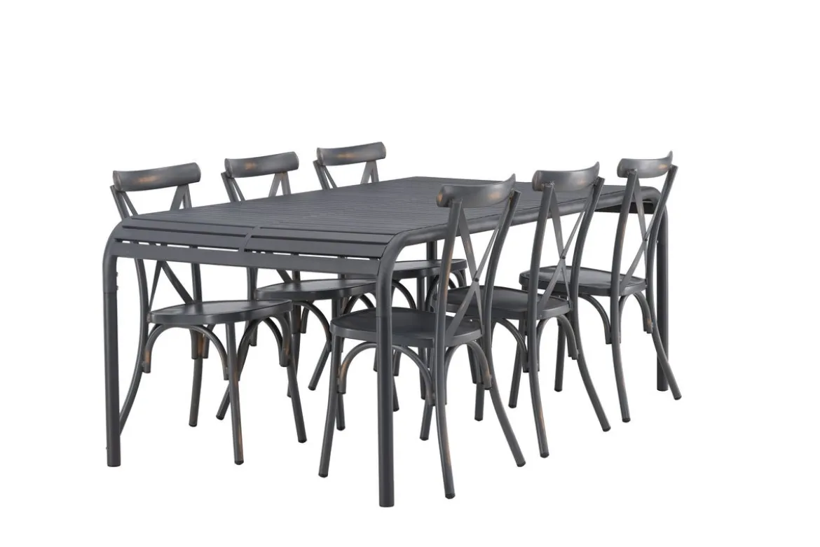 Garten Essgruppe Canggu – 7-teiliges Gartenmöbel-Set aus Aluminium