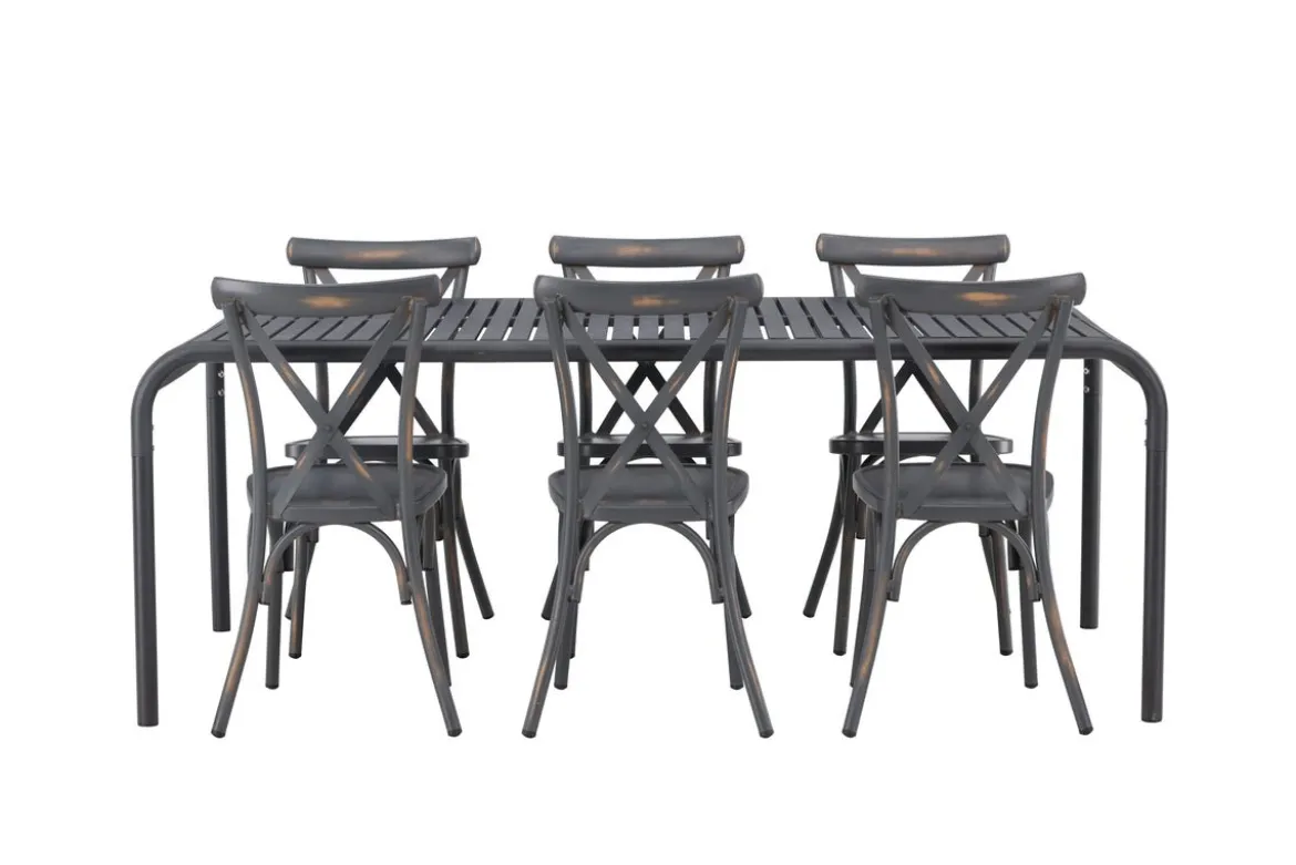Garten Essgruppe Canggu – 7-teiliges Gartenmöbel-Set aus Aluminium
