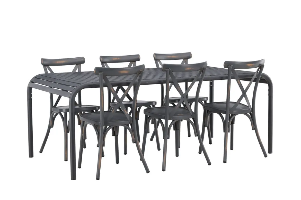 Garten Essgruppe Canggu – 7-teiliges Gartenmöbel-Set aus Aluminium