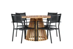 Garten Essgruppe Cocobello – 5-teiliges Gartenmöbel-Set mit rundem Tisch aus Akazie