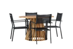 Garten Essgruppe Cocobello – 5-teiliges Gartenmöbel-Set mit rundem Tisch aus Akazie