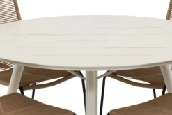 Garten Essgruppe Fina – 5-teiliges Gartenmöbel-Set mit rundem Tisch