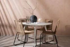 Garten Essgruppe Fina – 5-teiliges Gartenmöbel-Set mit rundem Tisch