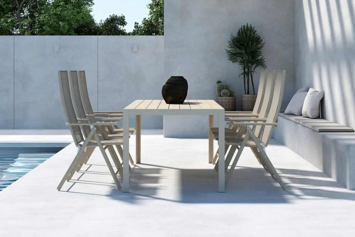 Garten Essgruppe Forma – 7-teiliges Gartenmöbel-Set in Beige oder Schwarz