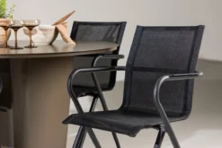 Garten Essgruppe Grace – 5-teiliges Gartenmöbel-Set mit braunem runden Tisch