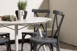 Garten Essgruppe Jonny – 5-teiliges Gartenmöbel-Set mit rundem Tisch aus Aluminium