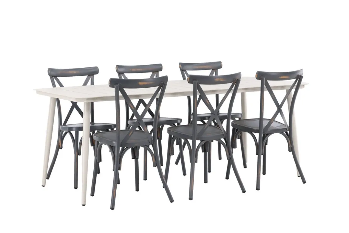 Garten Essgruppe Livious – 7-teiliges Gartenmöbel-Set für bis zu 6 Personen