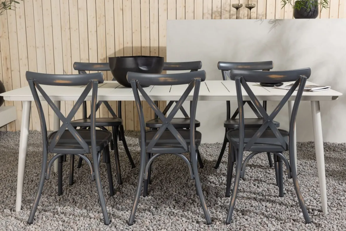 Garten Essgruppe Livious – 7-teiliges Gartenmöbel-Set für bis zu 6 Personen