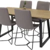 Garten Essgruppe Loftia - Tisch mit Holzplatte und vier Stühlen