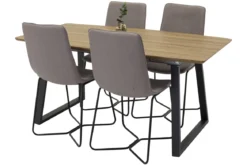 Garten Essgruppe Loftia - Tisch mit Holzplatte und vier Stühlen