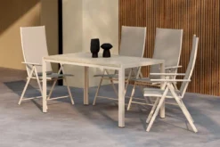 Garten Essgruppe Lorette – 5-teiliges Gartenmöbel-Set in Schwarz oder Beige