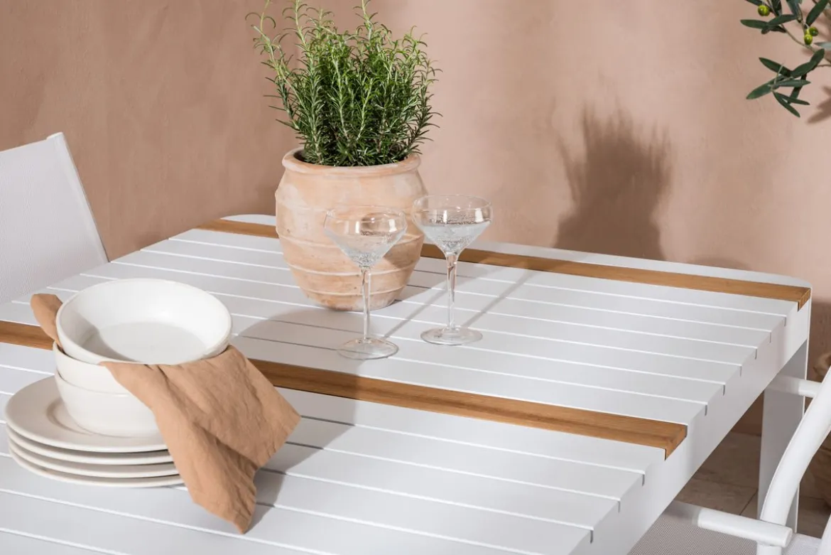 Garten Essgruppe Mareike – Weißes Gartenmöbel-Set in 2 Größen