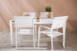 Garten Essgruppe Mareike – Weißes Gartenmöbel-Set in 2 Größen