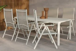 Garten Essgruppe Marlon – 5 bzw 7-teiliges Gartenmöbel-Set in Beige
