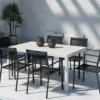 Garten Essgruppe Medina – 5-teiliges ausziehbares Gartenmöbel-Set in Schwarz oder Beige