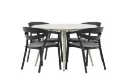 Garten Essgruppe Mivano – 5-teiliges Set mit rundem Tisch