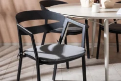 Garten Essgruppe Mivano – 5-teiliges Set mit rundem Tisch