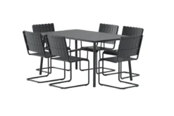 Garten Essgruppe Moraya – 7-teiliges Set aus Stahl/Polywood in 2 Farben