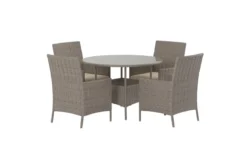 Garten Essgruppe Norimo – 5-teiliges Set aus synthetischem Rattan