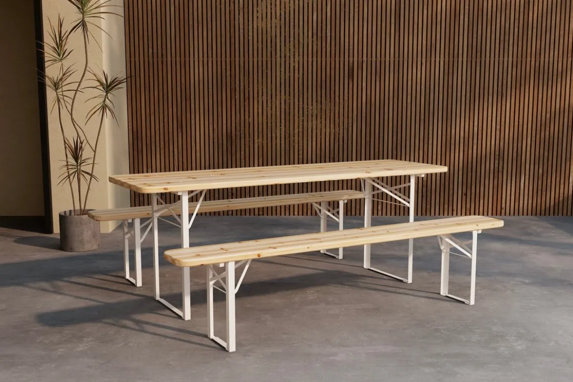 Garten Essgruppe Orelia – 3-teiliges Set in Edelfichtenoptik