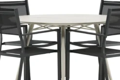 Garten Essgruppe Orlena – 5-teiliges Set in Beige/Schwarz