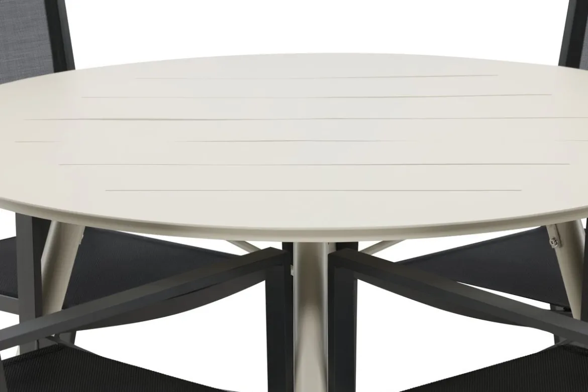 Garten Essgruppe Orlena – 5-teiliges Set in Beige/Schwarz
