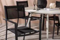 Garten Essgruppe Orlena – 5-teiliges Set in Beige/Schwarz