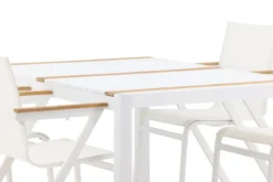 Garten Essgruppe Rolina – 4 Stühle und 1 Tisch in Weiß