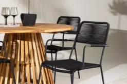 Garten Essgruppe Samira – 5-teiliges Gartenmöbel-Set mit rundem Tisch aus Akazie