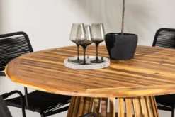 Garten Essgruppe Samira – 5-teiliges Gartenmöbel-Set mit rundem Tisch aus Akazie