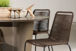 Garten Essgruppe Santa – 5-teiliges Gartenmöbel-Set mit rundem Tisch