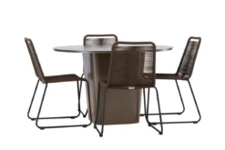 Garten Essgruppe Santa – 5-teiliges Gartenmöbel-Set mit rundem Tisch