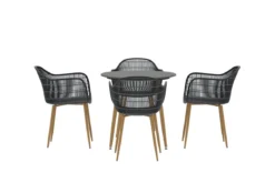 Garten Essgruppe Solina – 5-teiliges Set mit Keramik-Tischplatte