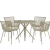 Garten Essgruppe Solvira – 5-teiliges Gartenmöbel-Set mit rundem Tisch