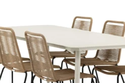 Garten Essgruppe Teneriffa– 7-teiliges Gartenmöbel-Set Beige/Braun