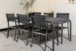 Garten Essgruppe Toni – 7-teiliges Gartenmöbel-Set aus Aluminium