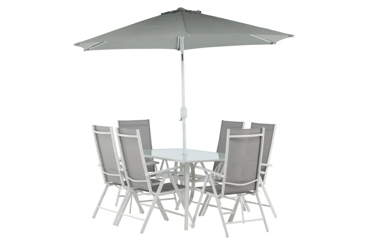 Garten Essgruppe Toulouse – 8-teiliges Gartenmöbel-Set aus Aluminium und Textilene