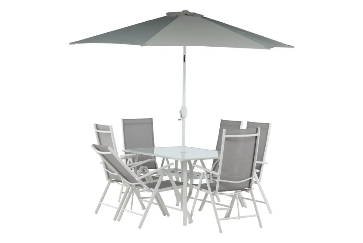 Garten Essgruppe Toulouse – 8-teiliges Gartenmöbel-Set aus Aluminium und Textilene