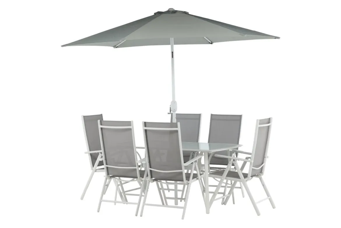 Garten Essgruppe Toulouse – 8-teiliges Gartenmöbel-Set aus Aluminium und Textilene