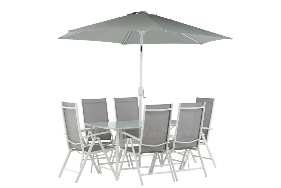 Garten Essgruppe Toulouse – 8-teiliges Gartenmöbel-Set aus Aluminium und Textilene