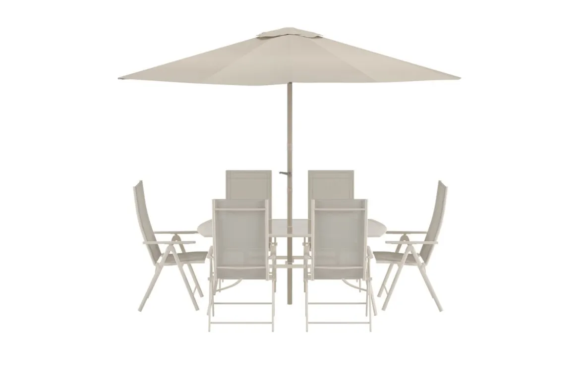 Garten Essgruppe Toulouse – 8-teiliges Gartenmöbel-Set in Beige