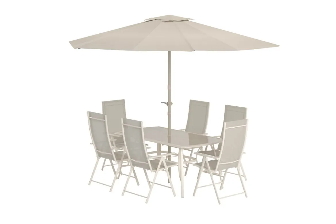 Garten Essgruppe Toulouse – 8-teiliges Gartenmöbel-Set in Beige