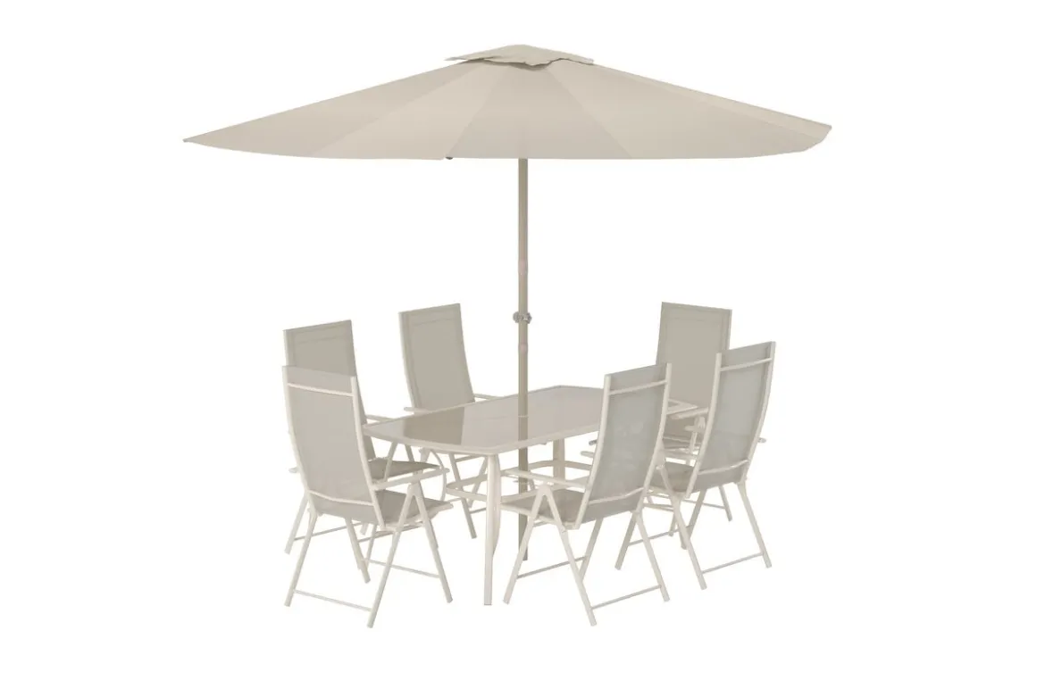 Garten Essgruppe Toulouse – 8-teiliges Gartenmöbel-Set in Beige